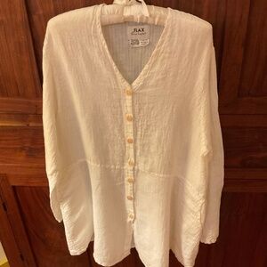 Flax pale cream linen tunic size m
